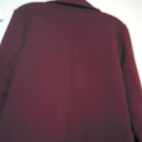 Open Draped Front Burgundy Blazer SZ M by Nina Leonard - Picture 3 of 9